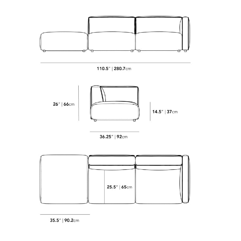 Arya Modular Sofa with Open End