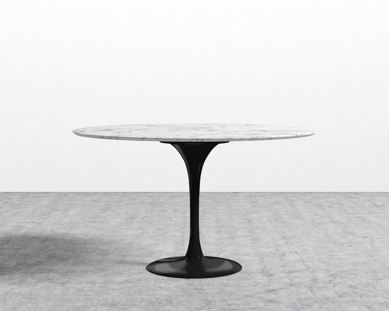 Tulip Dining Table - Round Carrara - Black Base