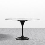 Tulip Dining Table - Round Carrara - Black Base