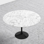 Tulip Dining Table - Round Carrara - Black Base