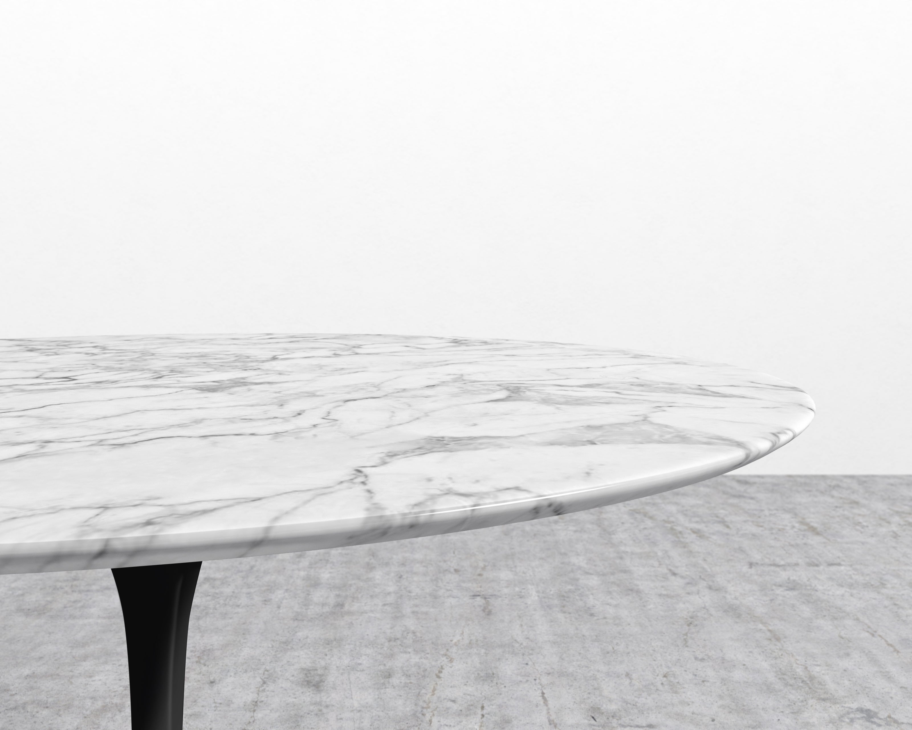 Tulip Dining Table - Round Carrara - Black Base