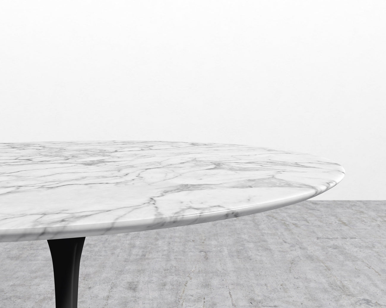 Tulip Dining Table - Round Carrara - Black Base