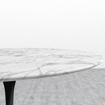 Tulip Dining Table - Round Carrara - Black Base