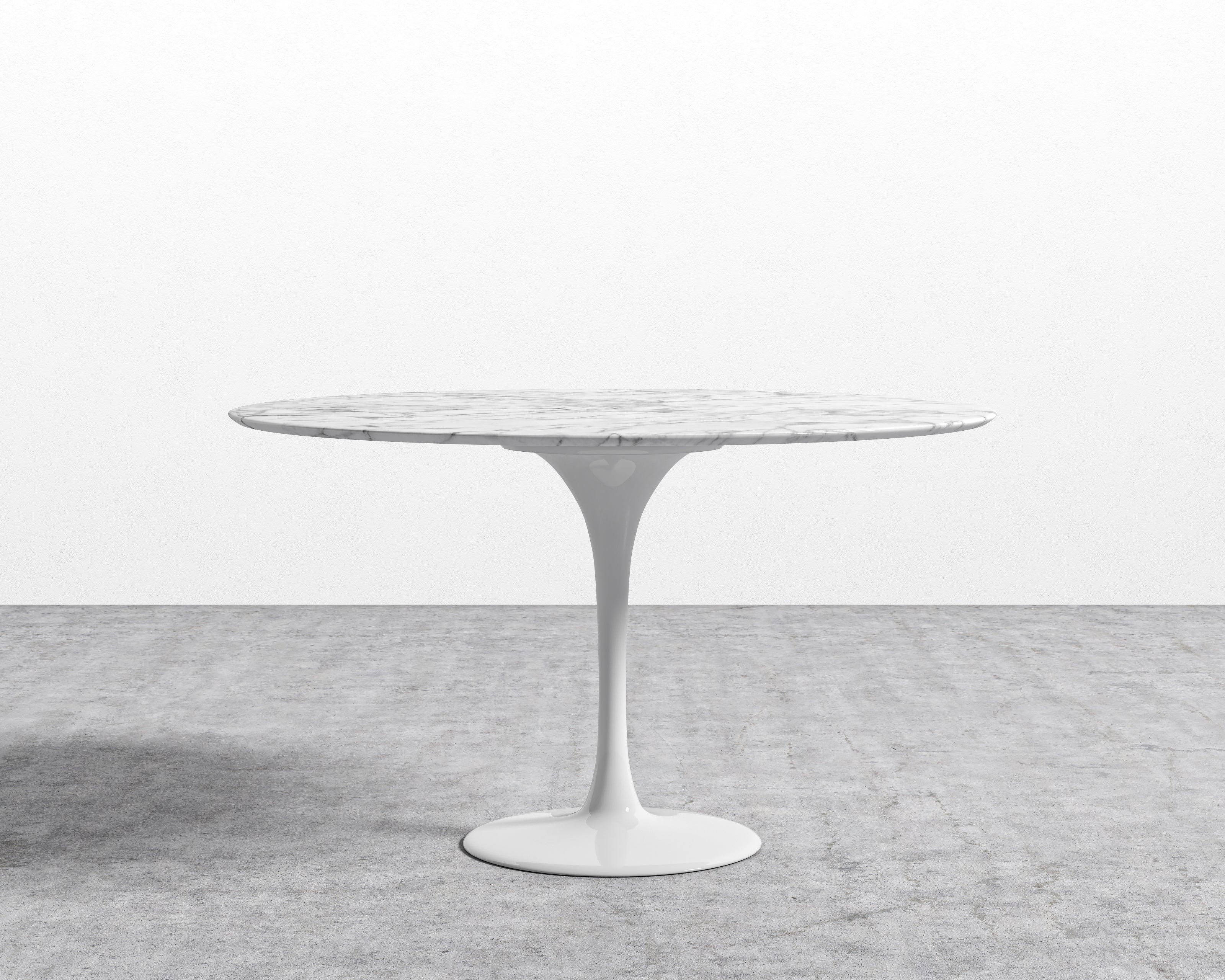 Tulip Dining Table - Round Carrara - White Base