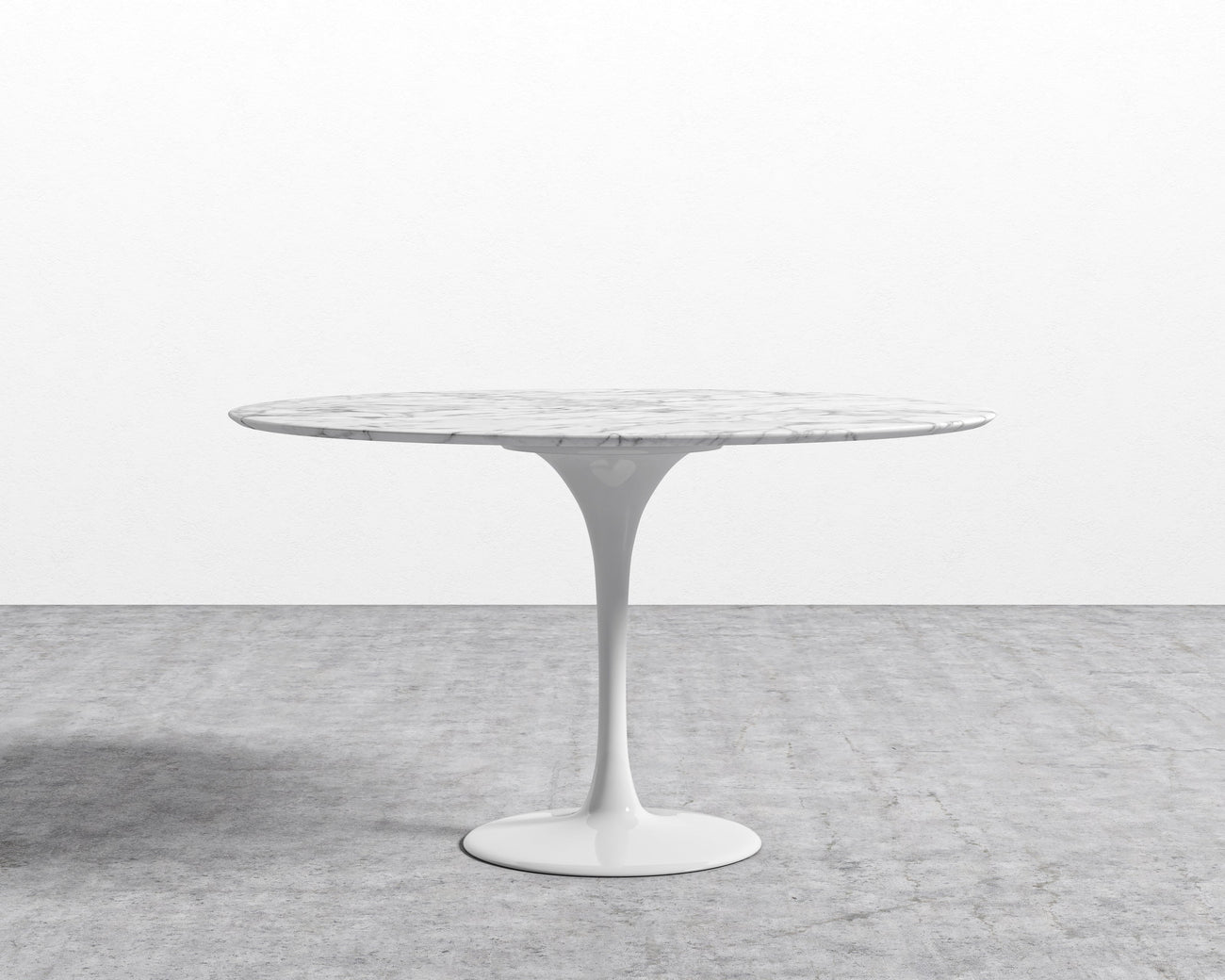 Tulip Dining Table - Round Carrara - White Base