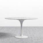 Tulip Dining Table - Round Carrara - White Base