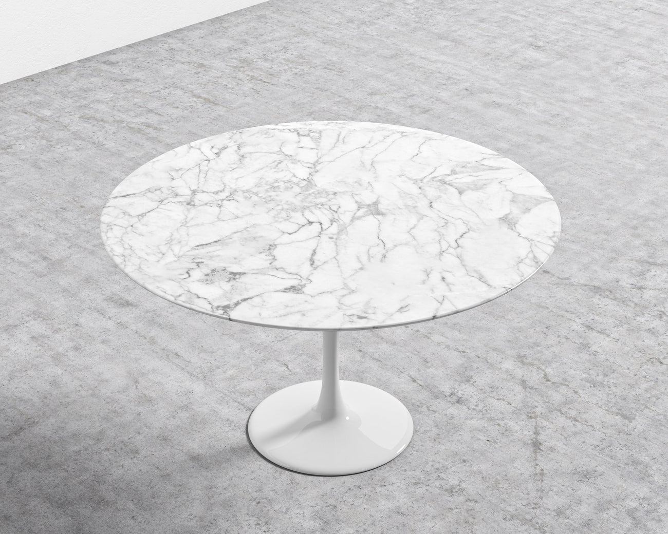 Tulip Dining Table - Round Carrara - White Base