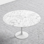 Tulip Dining Table - Round Carrara - White Base