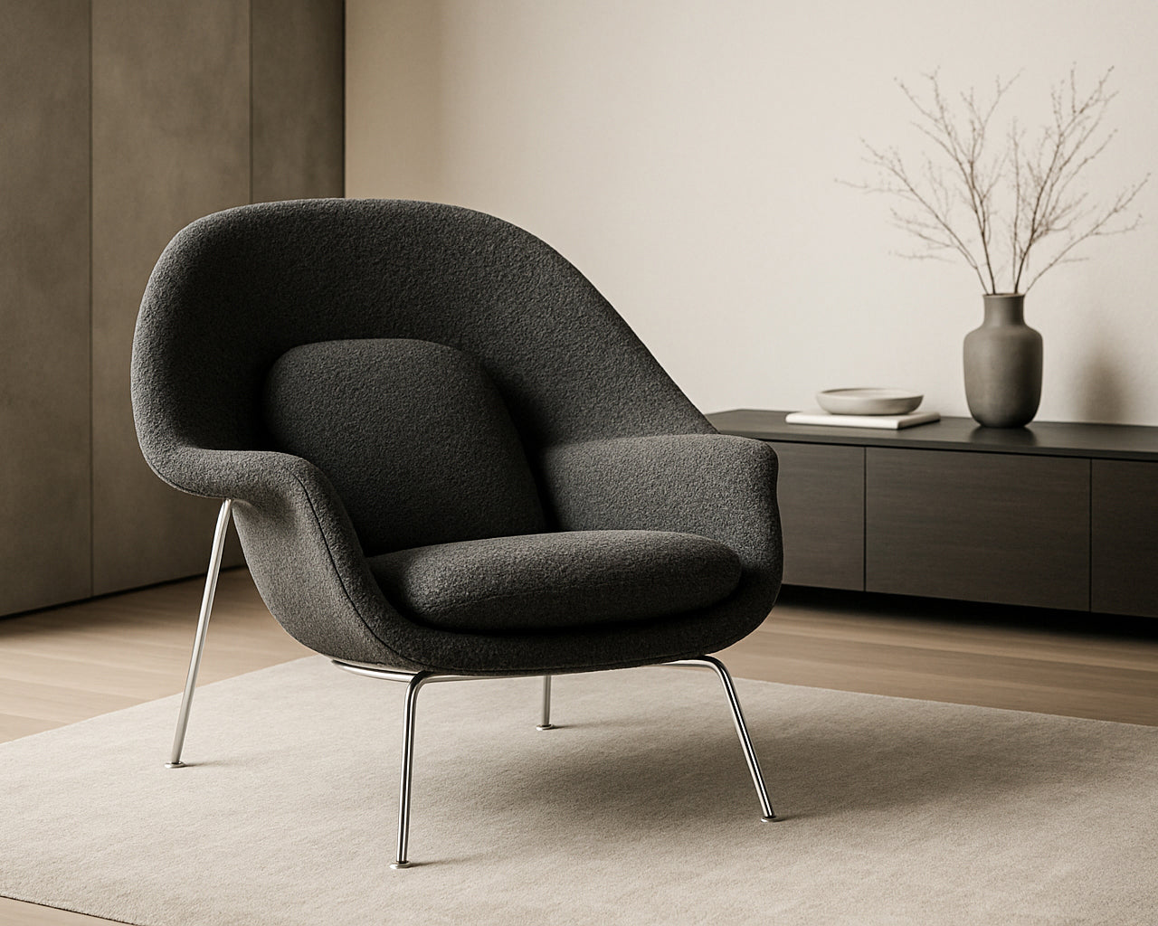 Chatou-Bouclé-Caviar -Chatou-Bouclé-Pearl -Plush-Velvet-Solstice -Shearling-Almond -Shearling-Espresso -Plush-Velvet-Moonstone